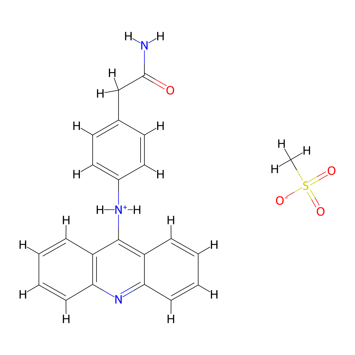 Acetamide, 2-(p-(9-acridinylamino)phenyl)-, methanesulfonate molecular structure, CAS 64895-19-8