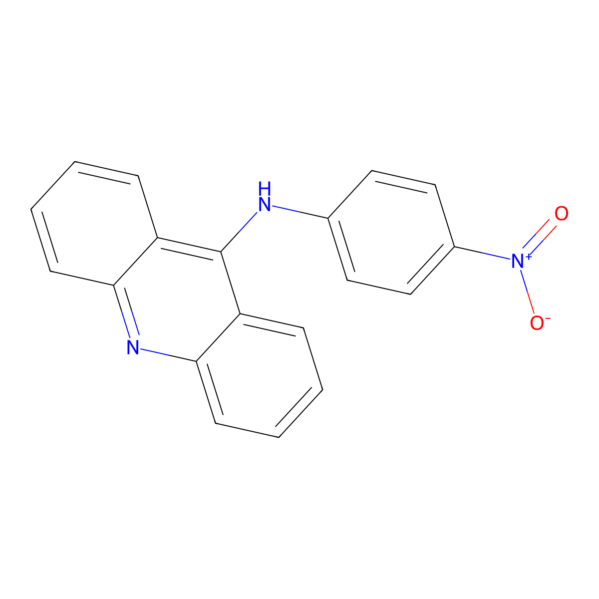 Acridine, 9-(p-nitroanilino)- molecular structure, CAS 64895-30-3