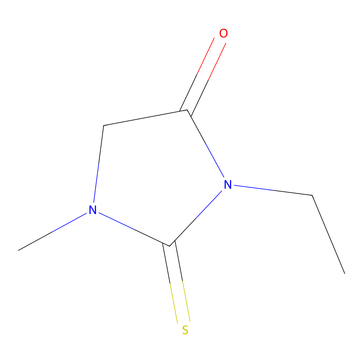 3-Ethyl-1-methyl-2-sulfanylideneimidazolidin-4-one molecular structure, CAS 64895-98-3