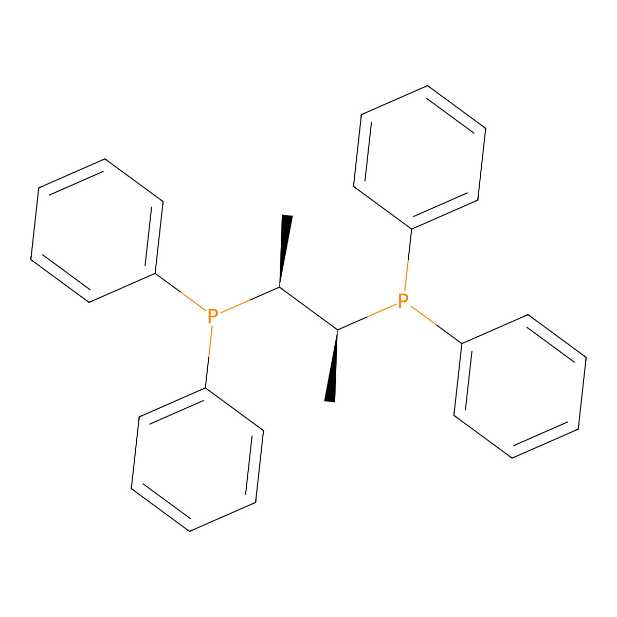 (2S,3S)-Butane-2,3-diylbis(diphenylphosphine) , (S,S)-CHIRAPHOS molecular structure, CAS 64896-28-2