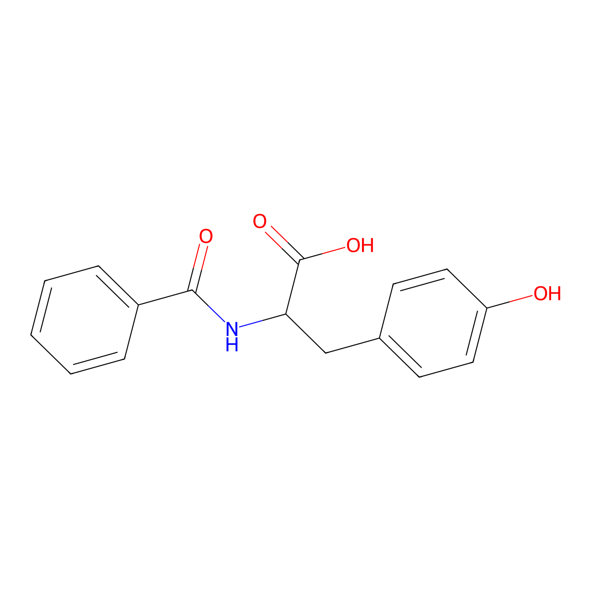 D-Tyrosine, N-benzoyl- molecular structure, CAS 64896-36-2