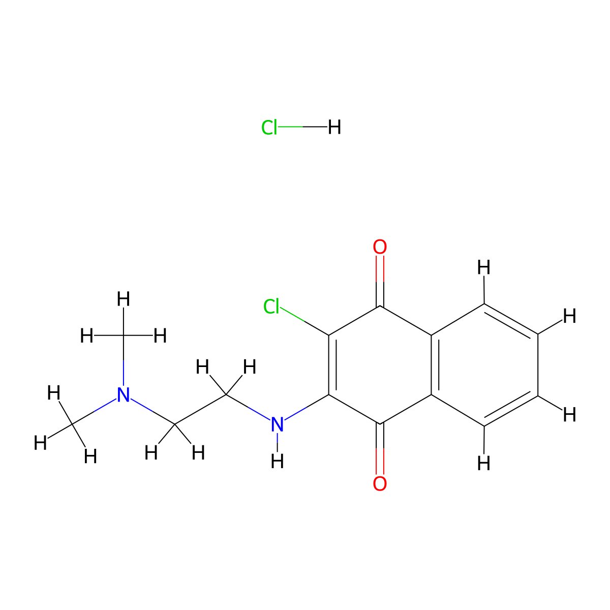 2-Chloro-3-{[2-(dimethylamino)ethyl]amino}-1,4-dihydronaphthalene-1,4-dione hydrochloride molecular structure, CAS 64897-02-5