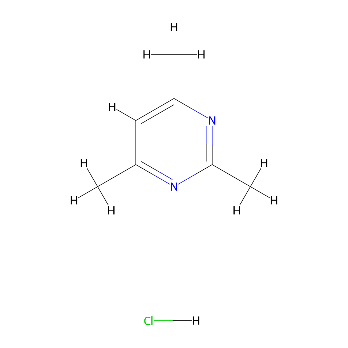 2,4,6-Trimethylpyrimidine hydrochloride molecular structure, CAS 64897-98-9