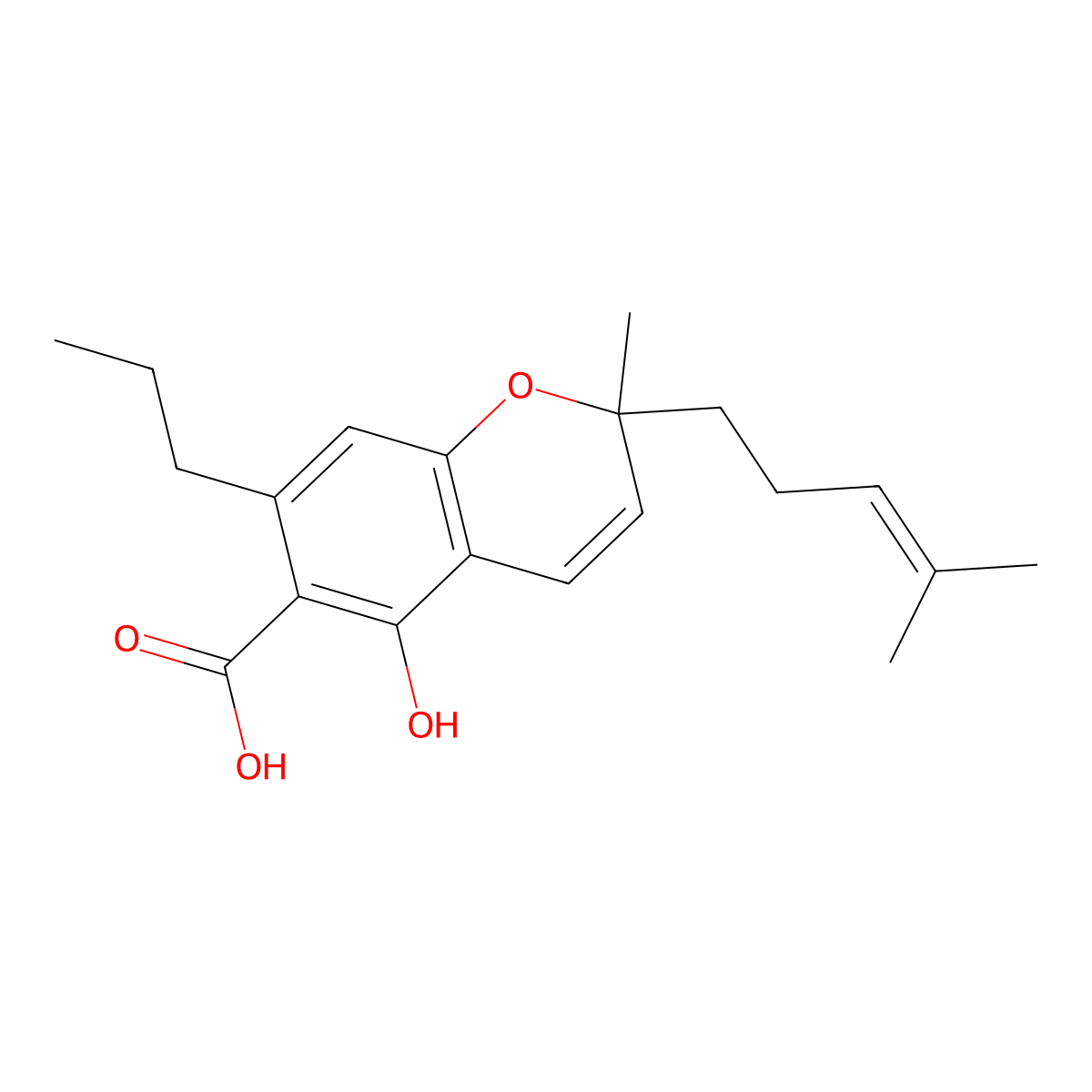 Cannabichromevarinic acid molecular structure, CAS 64898-02-8