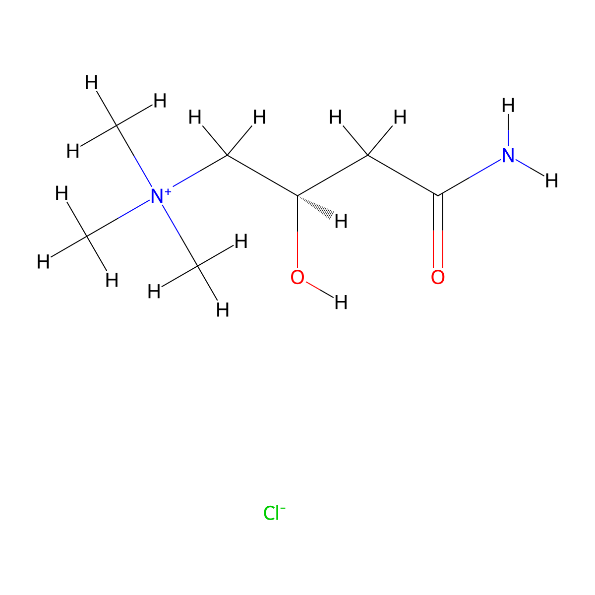 Carnitinamide chloride molecular structure, CAS 6490-20-6