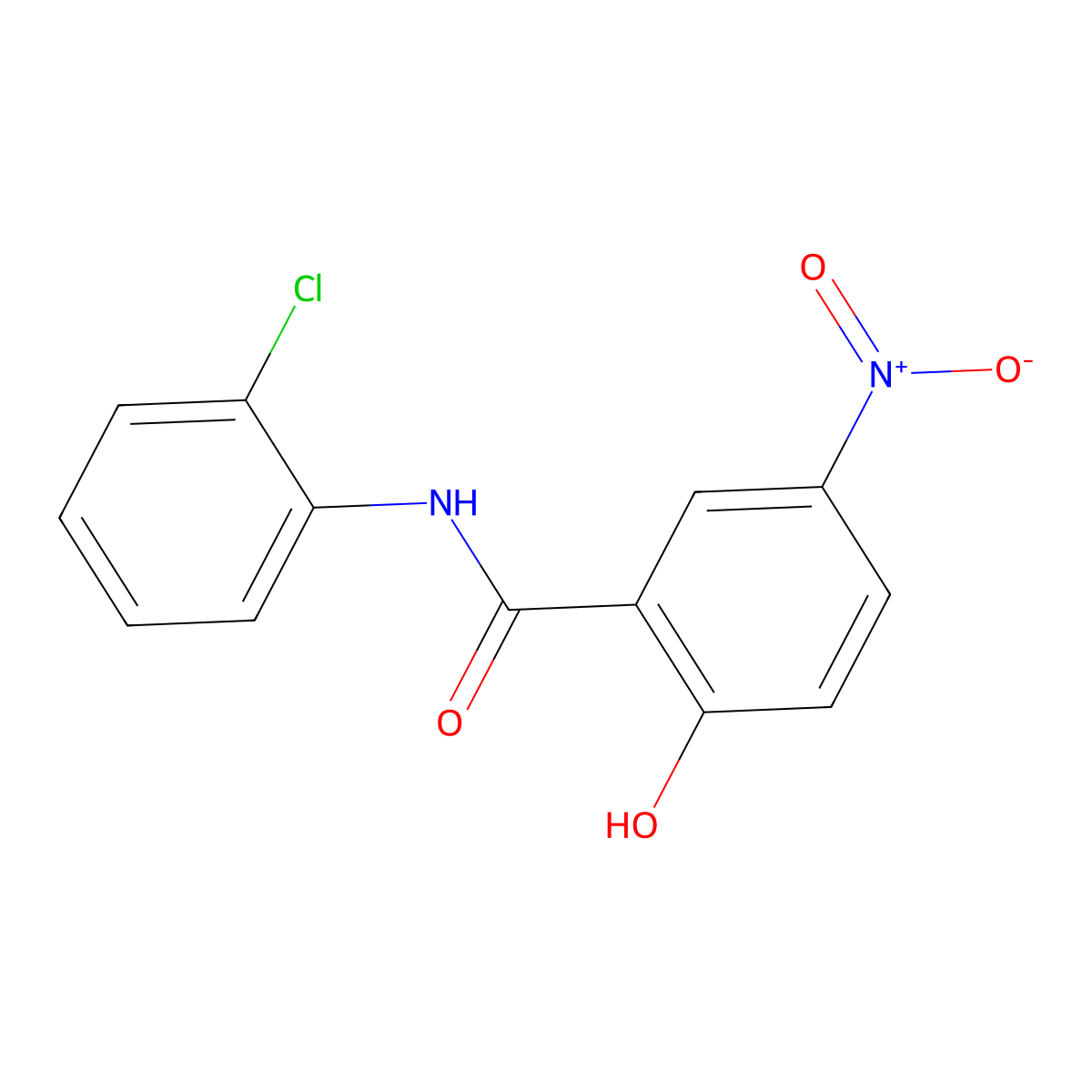 Benzamide, N-(2-chlorophenyl)-2-hydroxy-5-nitro- molecular structure, CAS 6490-97-7