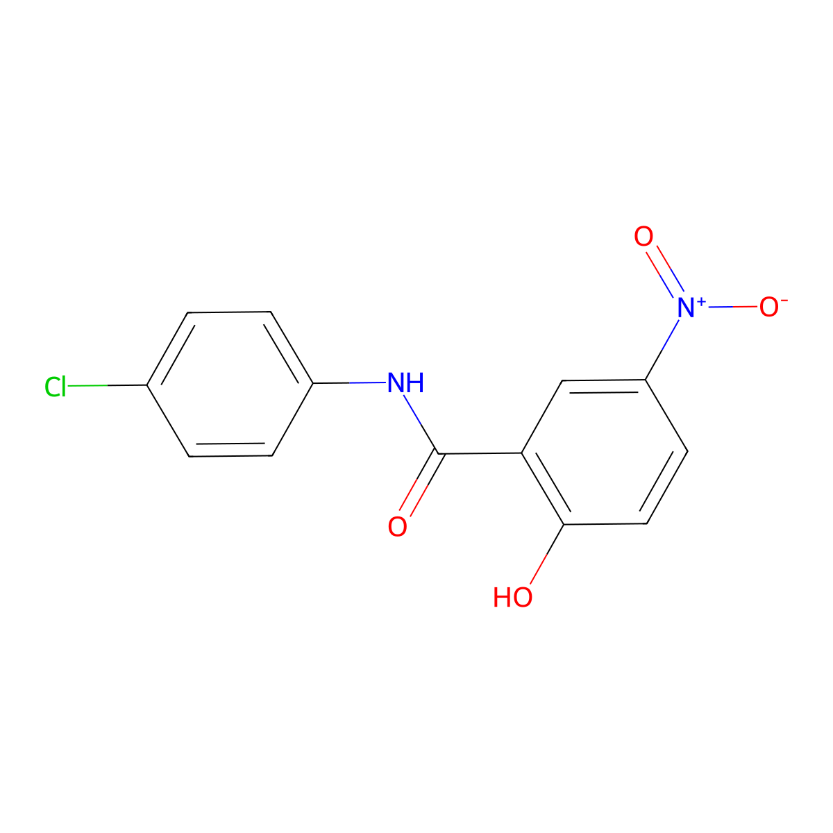 4'-Chloro-2-Hydroxy-5-nitrobenzanilide molecular structure, CAS 6490-98-8