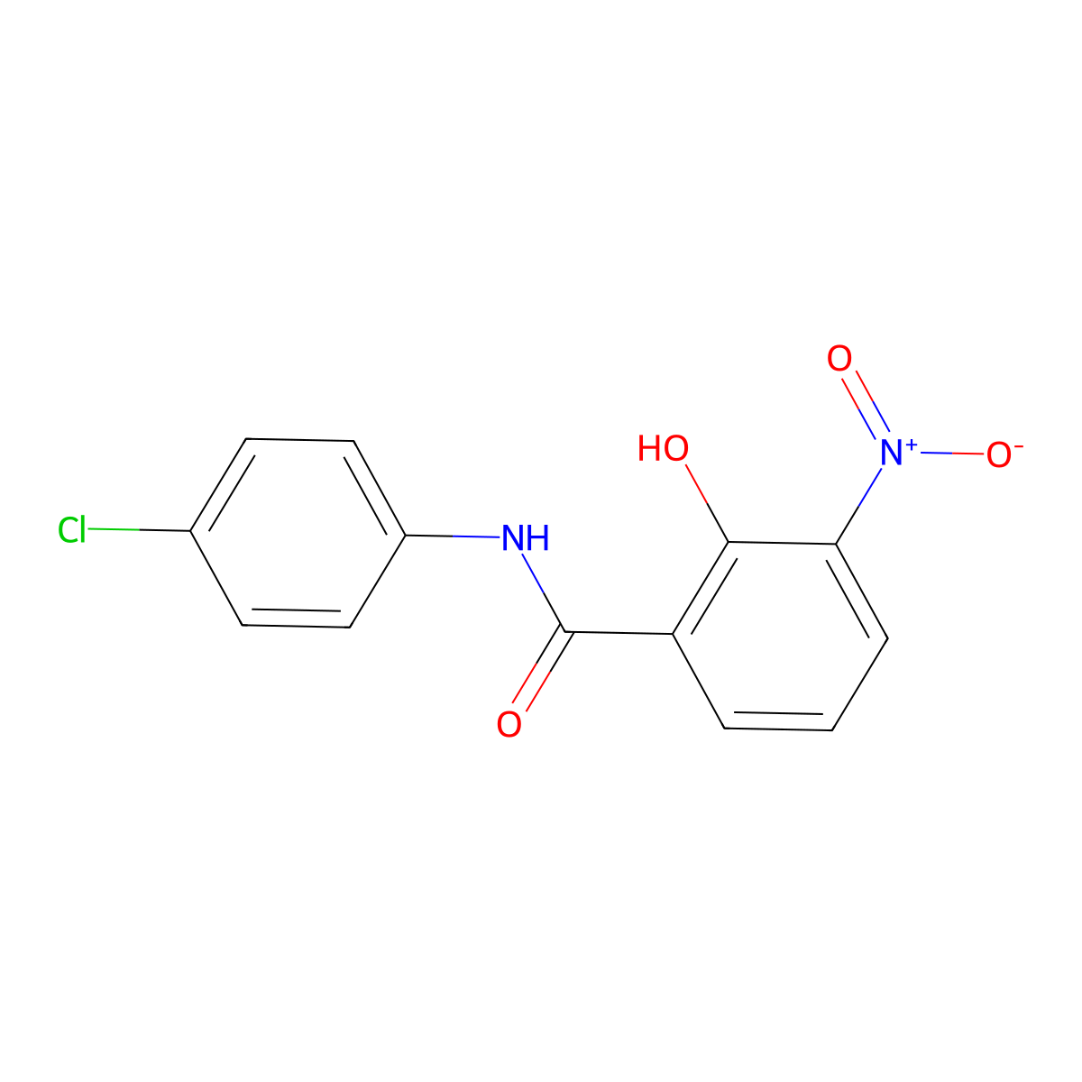Salicylanilide, 4'-chloro-3-nitro- molecular structure, CAS 6490-99-9