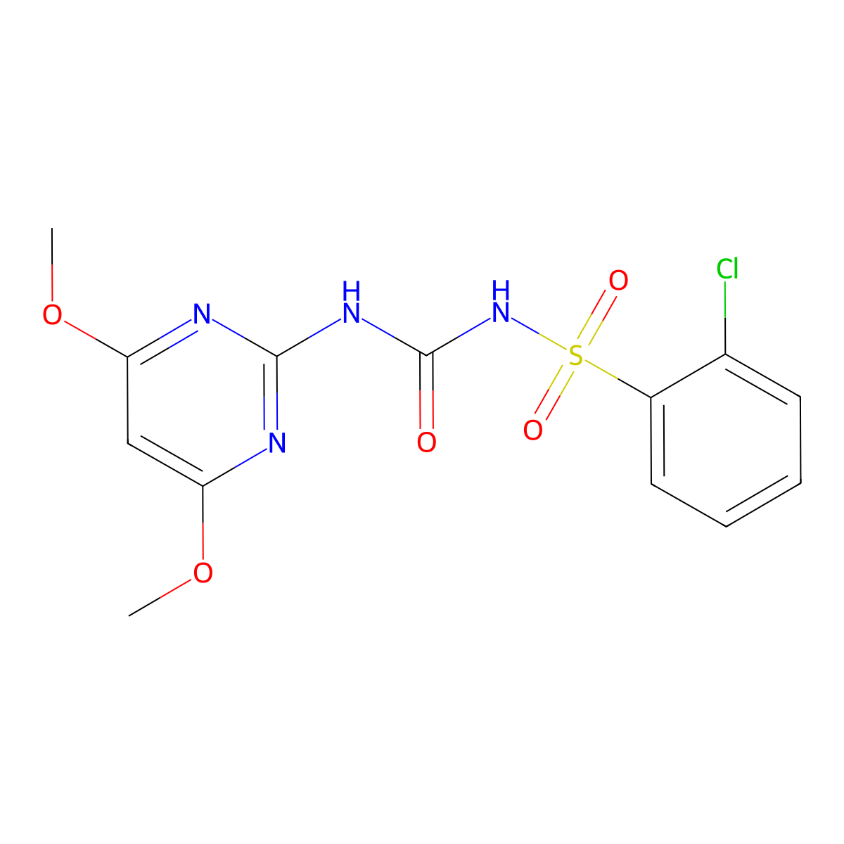 1-(2-Chlorophenyl)sulfonyl-3-(4,6-dimethoxypyrimidin-2-yl)urea molecular structure, CAS 64901-63-9