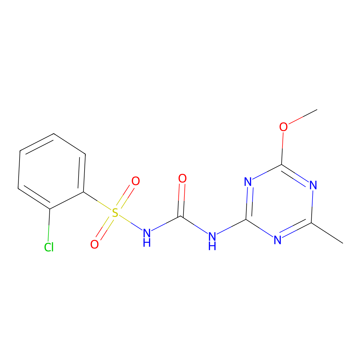 Chlorsulfuron molecular structure, CAS 64902-72-3