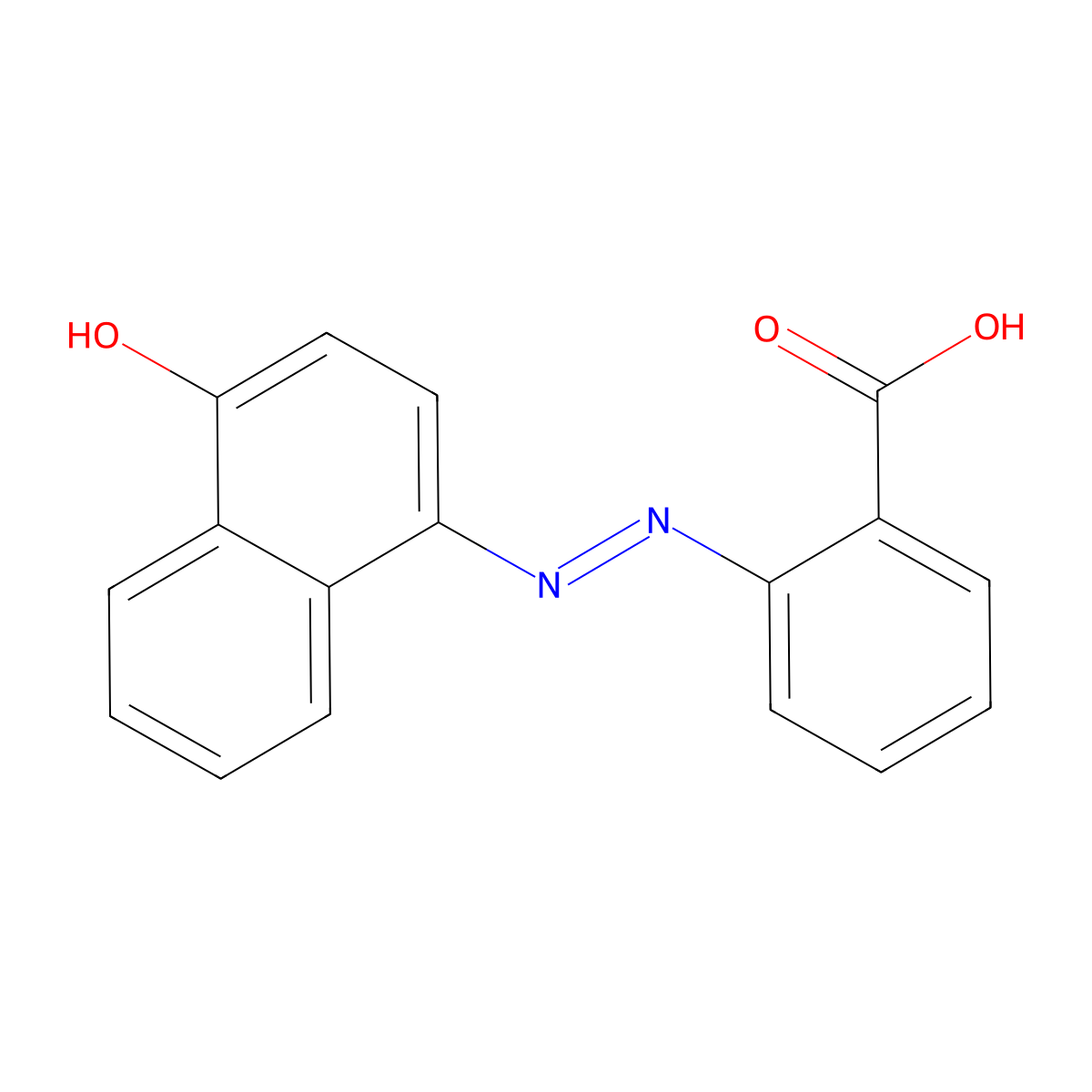 2-((4'-Hydroxynaphthyl)-azo)benzoic acid molecular structure, CAS 64909-04-2