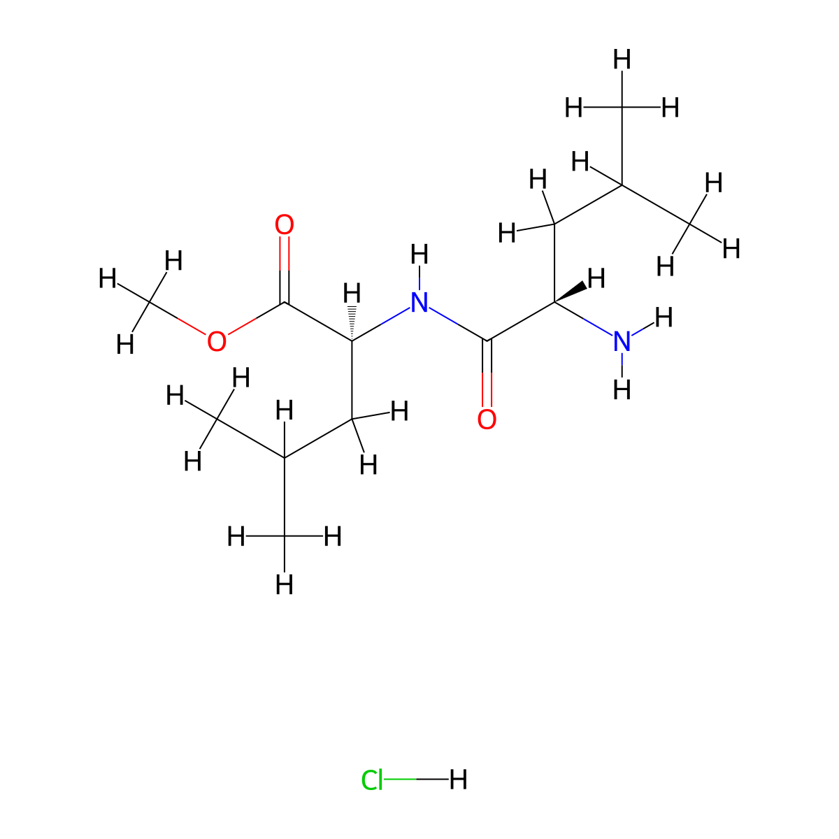 L-Leucine, L-leucyl-, methyl ester, hydrochloride (1:1) molecular structure, CAS 6491-83-4