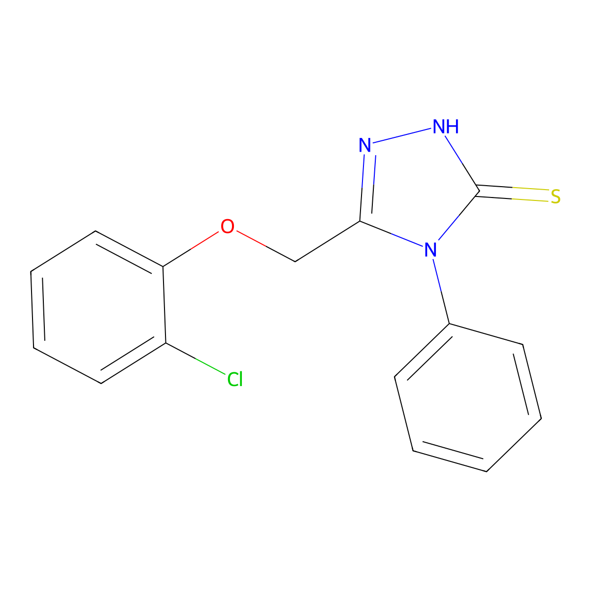 5-(2-chlorophenoxymethyl)-4-phenyl-4H-1,2,4-triazole-3-thiol molecular structure, CAS 64910-34-5