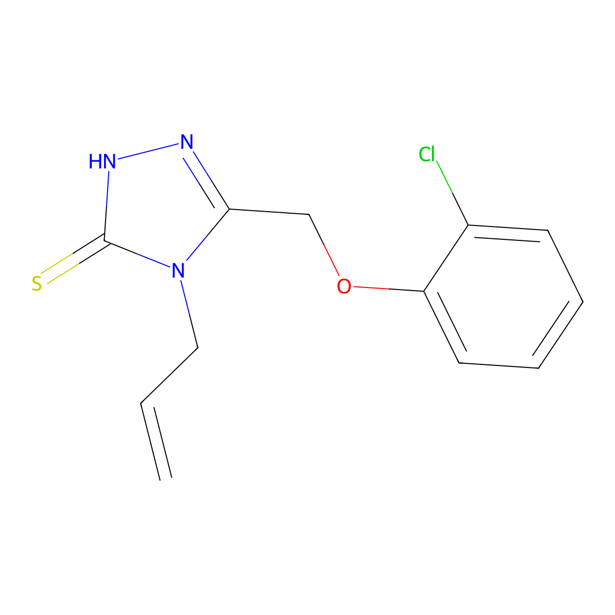 4-allyl-5-[(2-chlorophenoxy)methyl]-4H-1,2,4-triazole-3-thiol molecular structure, CAS 64910-35-6