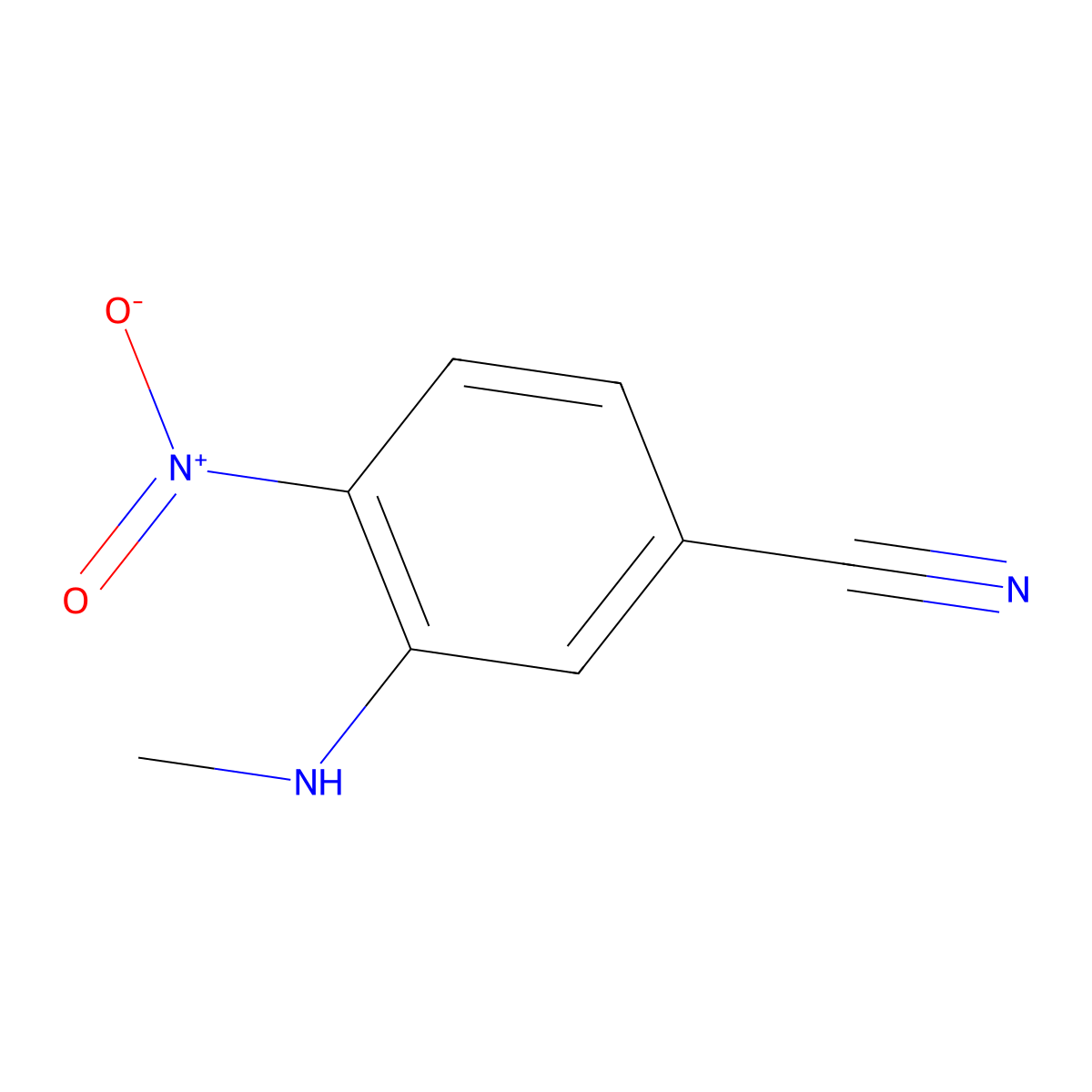 3-(Methylamino)-4-nitrobenzonitrile molecular structure, CAS 64910-48-1
