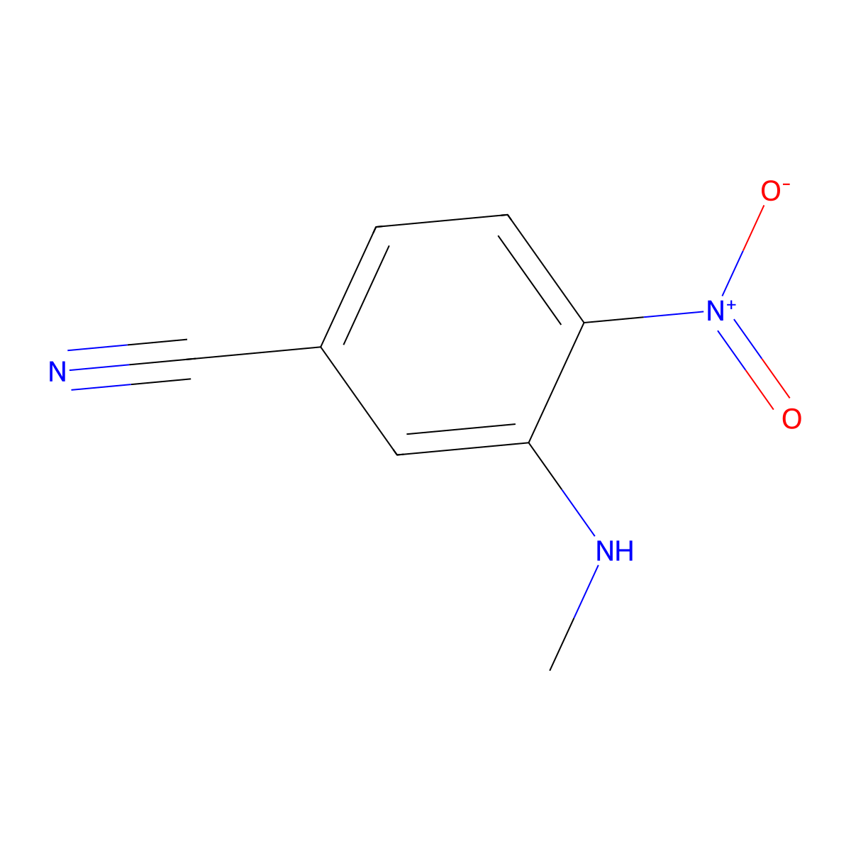 3-(Methylamino)-4-nitrobenzonitrile molecular structure, CAS 64910-48-1