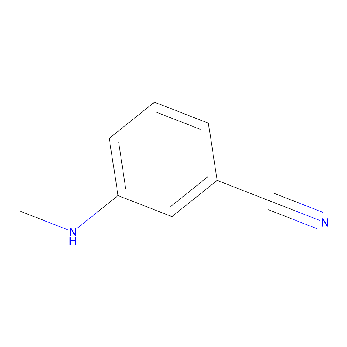 3-(Methylamino)benzonitrile molecular structure, CAS 64910-52-7