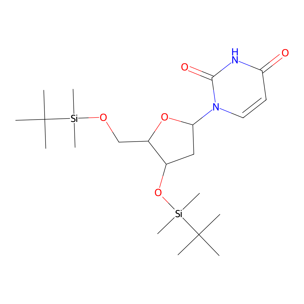 2'-Deoxy-3',5'-bis-O-[(1,1-dimethylethyl)dimethylsilyl]uridine molecular structure, CAS 64911-18-8