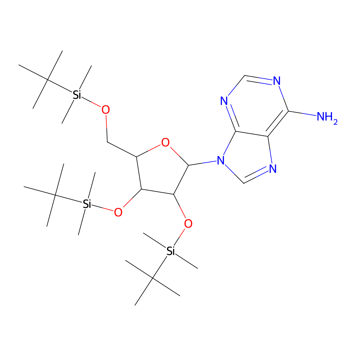 2',3',5'-Tris-O-[(1,1-dimethylethyl)dimethylsilyl]adenosine molecular structure, CAS 64911-28-0