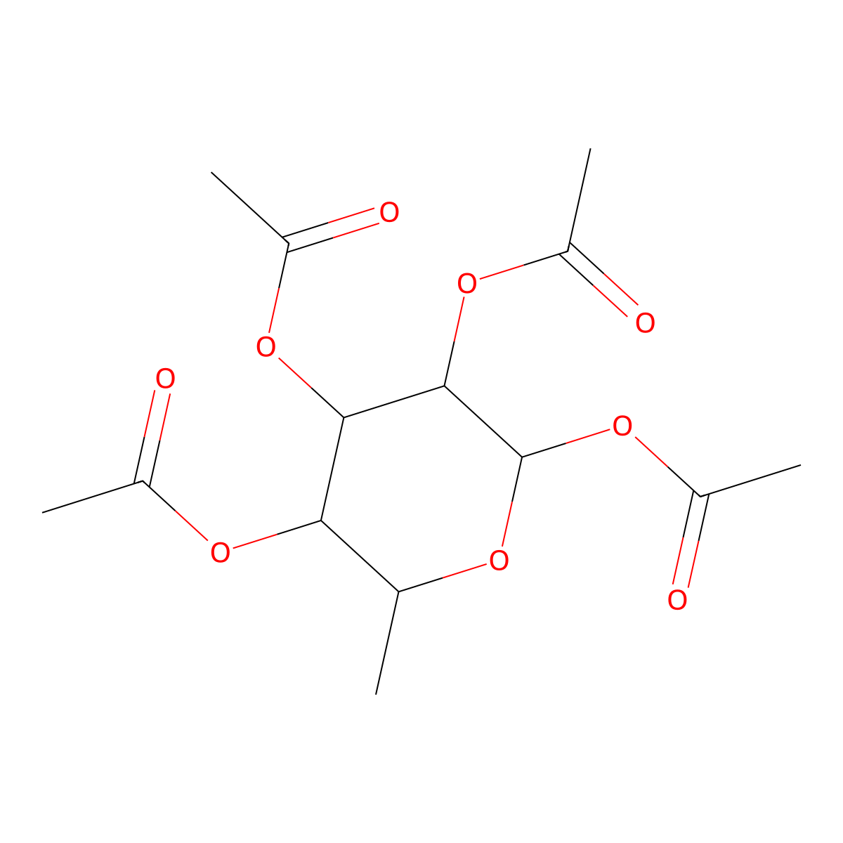 1,2,3,4-Tetra-O-acetyl-a-L-fucopyranose molecular structure, CAS 64913-16-2
