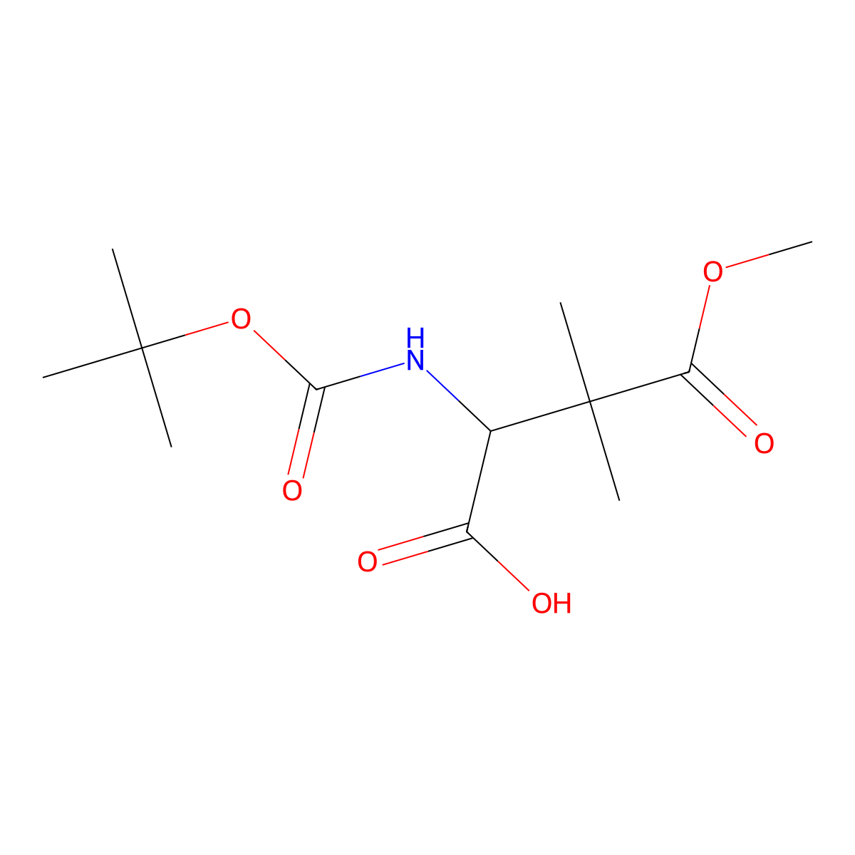 (2R)-2-{[(tert-butoxy)carbonyl]amino}-4-methoxy-3,3-dimethyl-4-oxobutanoic acid molecular structure, CAS 649136-08-3