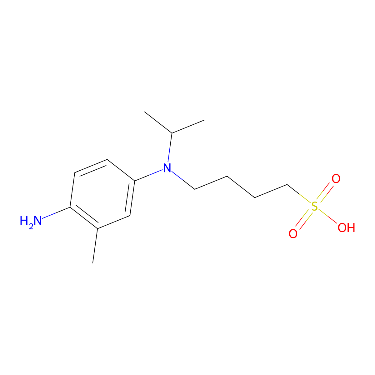 1-Butanesulfonic acid, 4-((4-amino-3-methylphenyl)(1-methylethyl)amino)- molecular structure, CAS 64919-33-1