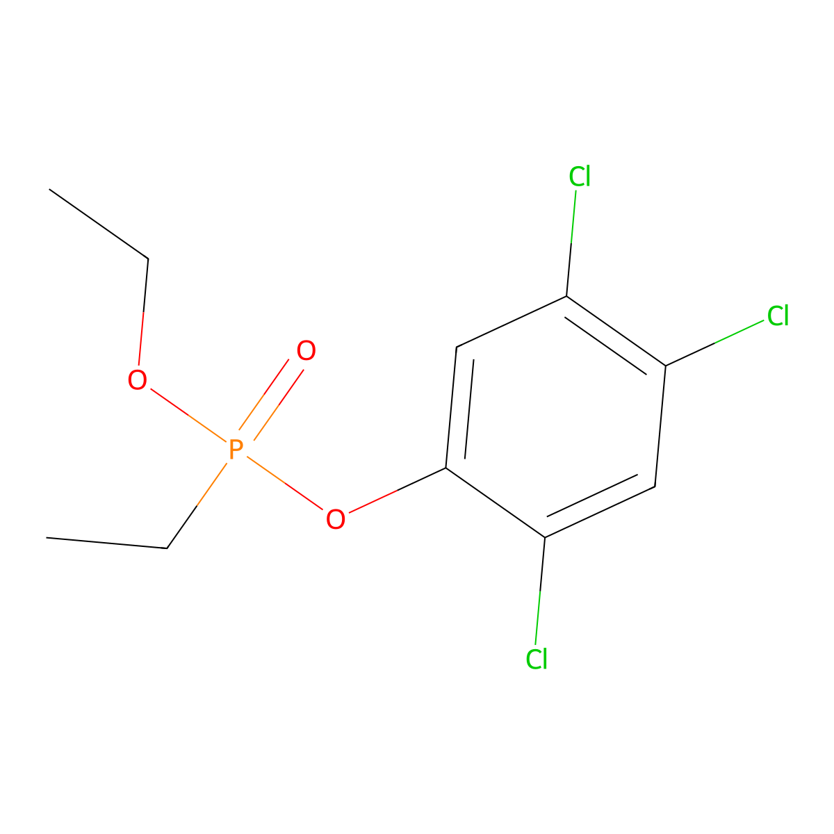 Trichloronate oxon molecular structure, CAS 6492-18-8