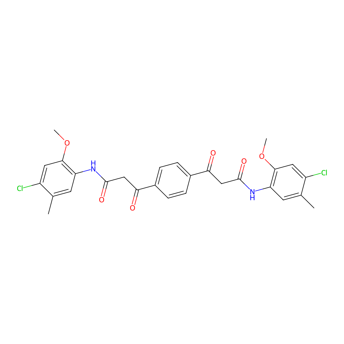 1,4-Benzenedipropanamide, N1,N4-bis(4-chloro-2-methoxy-5-methylphenyl)-beta1,beta4-dioxo- molecular structure, CAS 6492-81-5