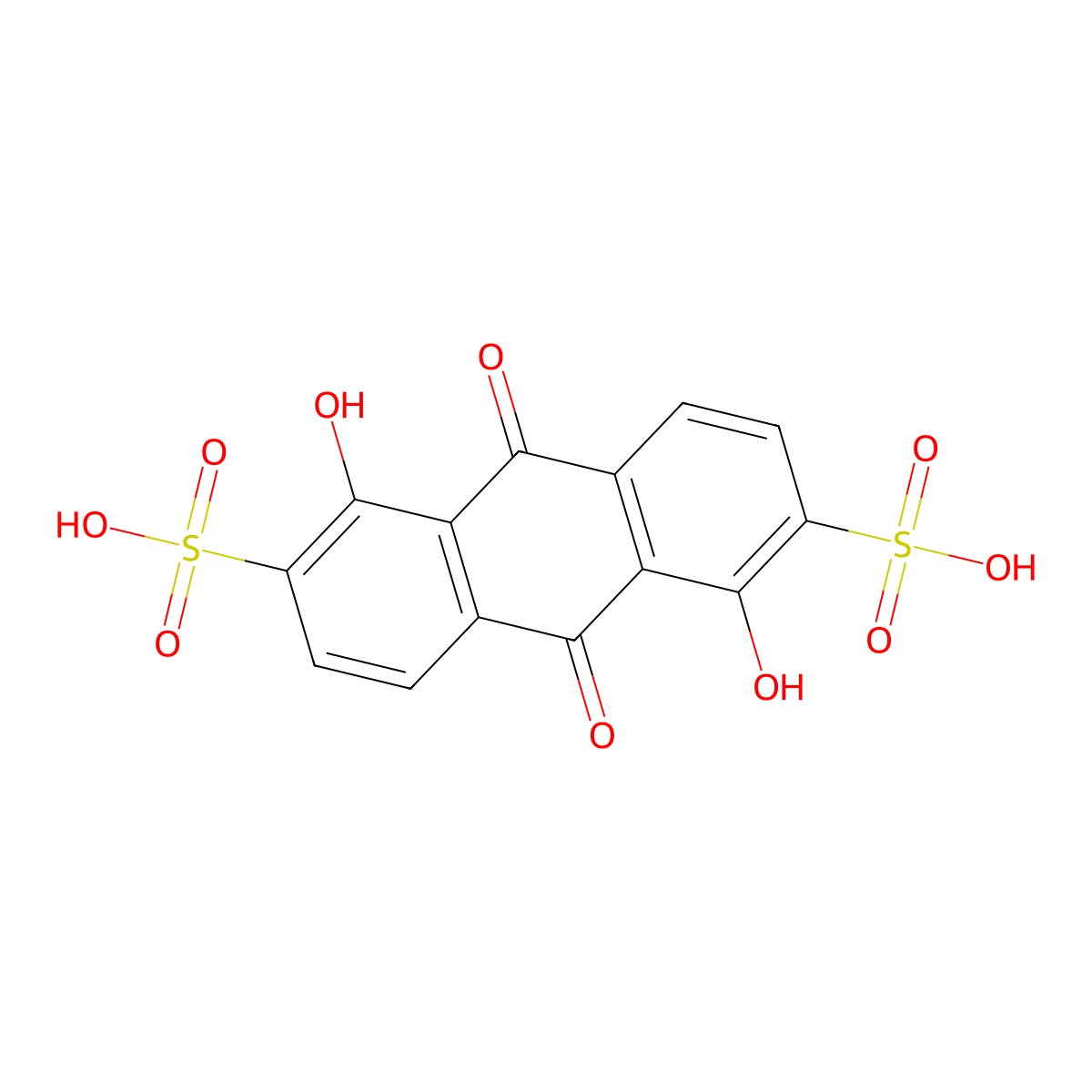 1,5-Dihydroxy-9,10-dioxo-9,10-dihydro-2,6-anthracenedisulfonic acid molecular structure, CAS 6492-85-9