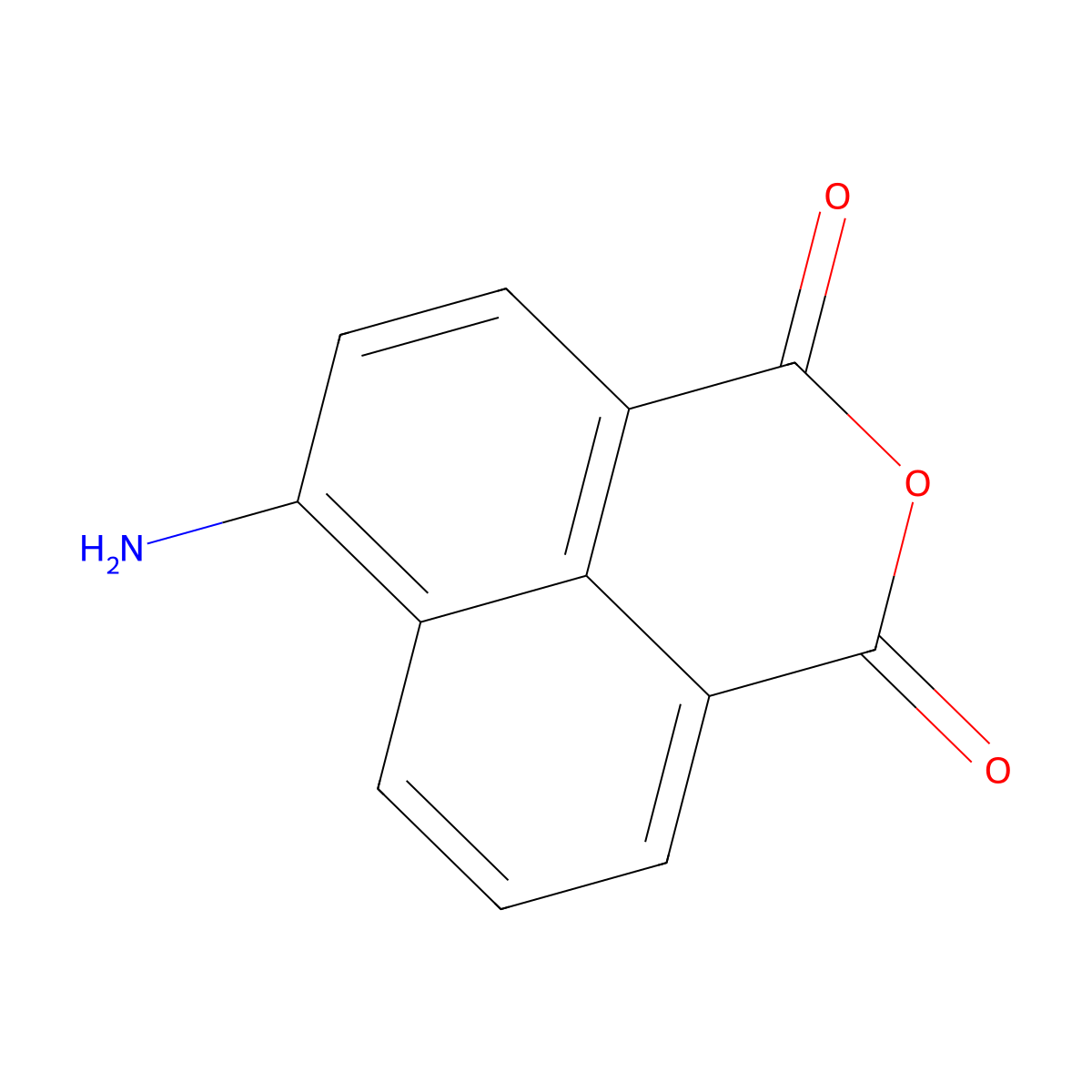 4-Aminonaphthalene-1,8-dicarboxylic anhydride molecular structure, CAS 6492-86-0