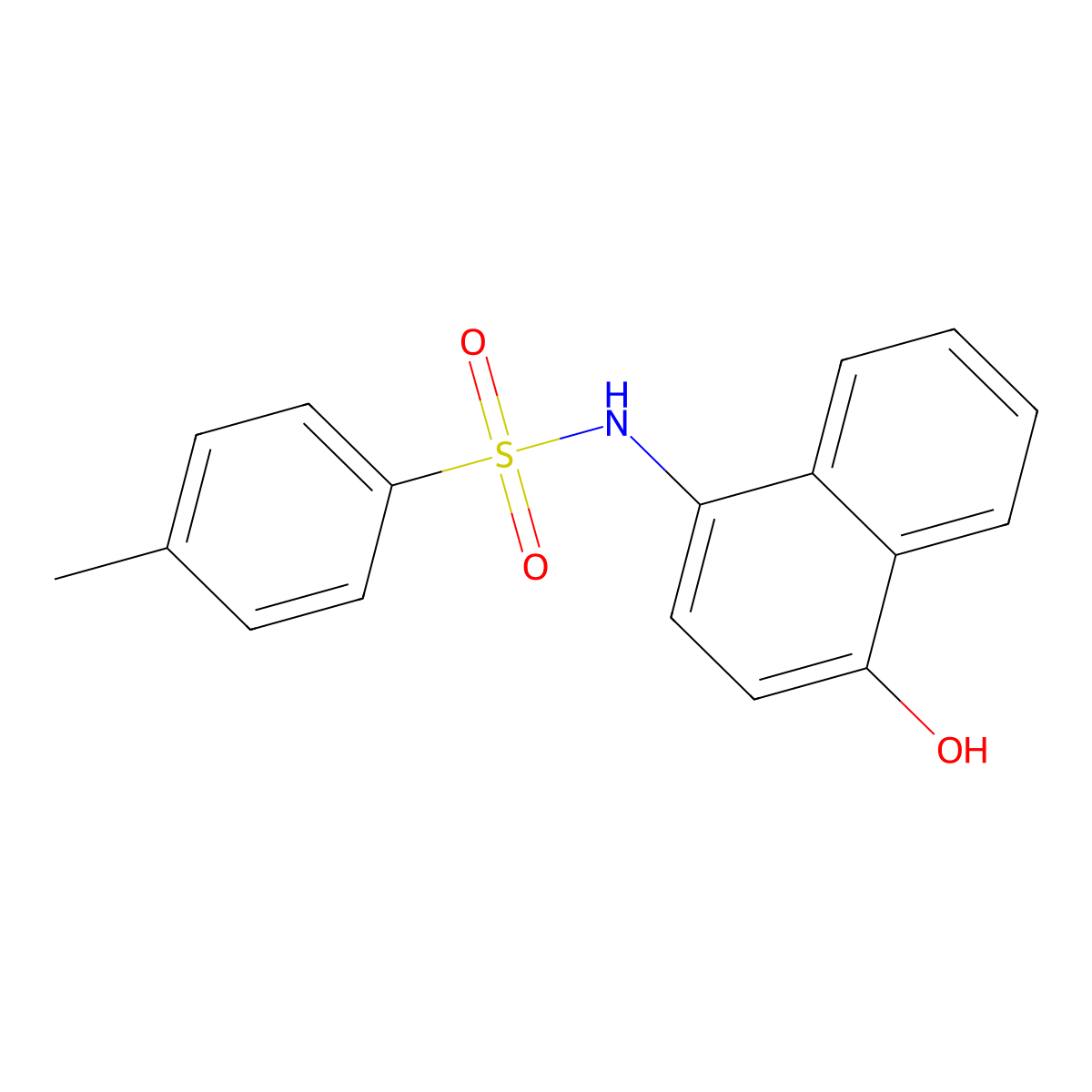 N-(4-hydroxynaphthalen-1-yl)-4-methylbenzenesulfonamide molecular structure, CAS 64920-21-4
