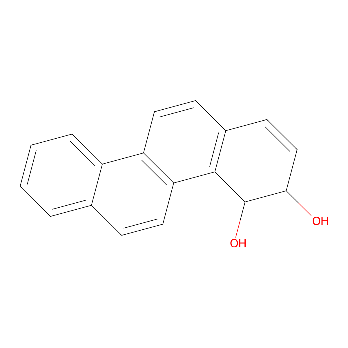 trans-3,4-Dihydroxy-3,4-dihydrochrysene molecular structure, CAS 64920-32-7