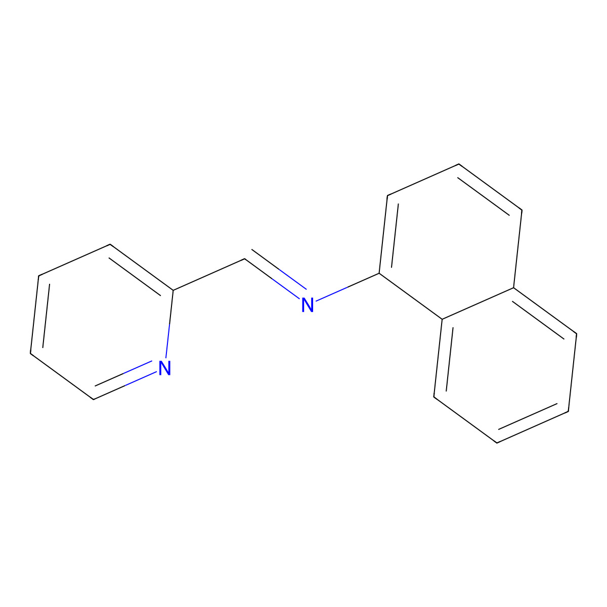 1-Naphthalenamine, N-(2-pyridinylmethylene)- molecular structure, CAS 64921-11-5