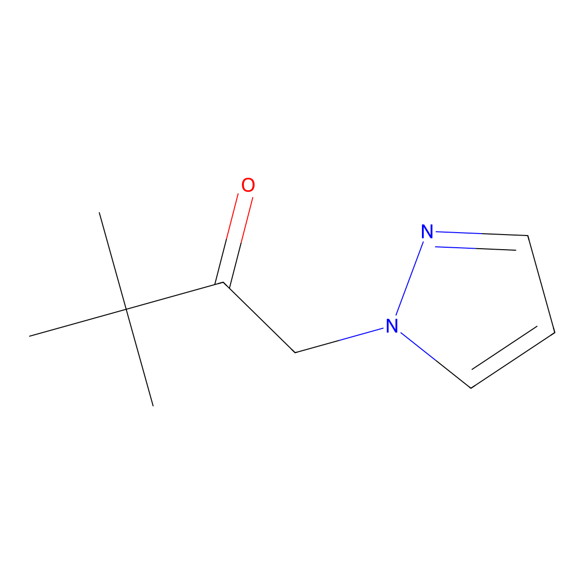 3,3-dimethyl-1-(1H-pyrazol-1-yl)butan-2-one molecular structure, CAS 64921-87-5