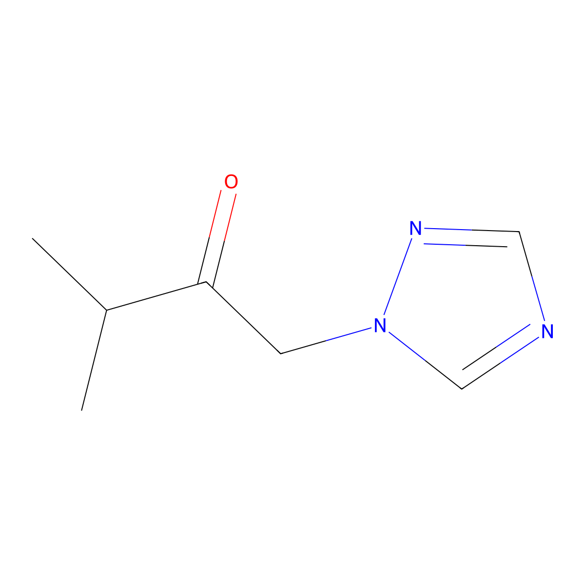3-Methyl-1-(1H-1,2,4-triazol-1-yl)butan-2-one molecular structure, CAS 64922-02-7