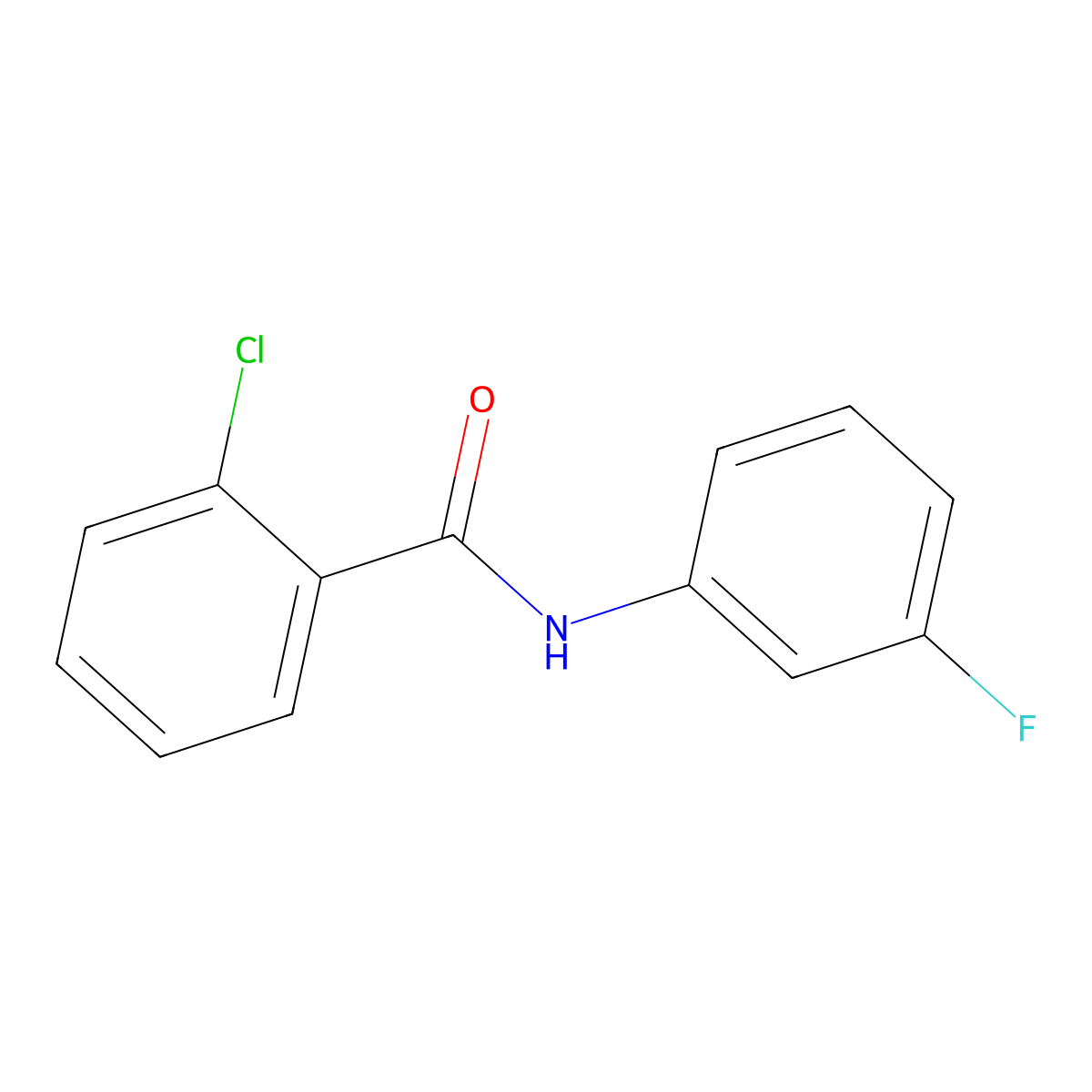 2-chloro-N-(3-fluorophenyl)benzamide molecular structure, CAS 64922-35-6