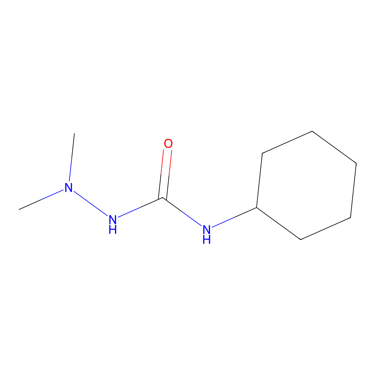 4-Cyclohexyl-1,1-dimethylsemicarbazide molecular structure, CAS 64922-80-1