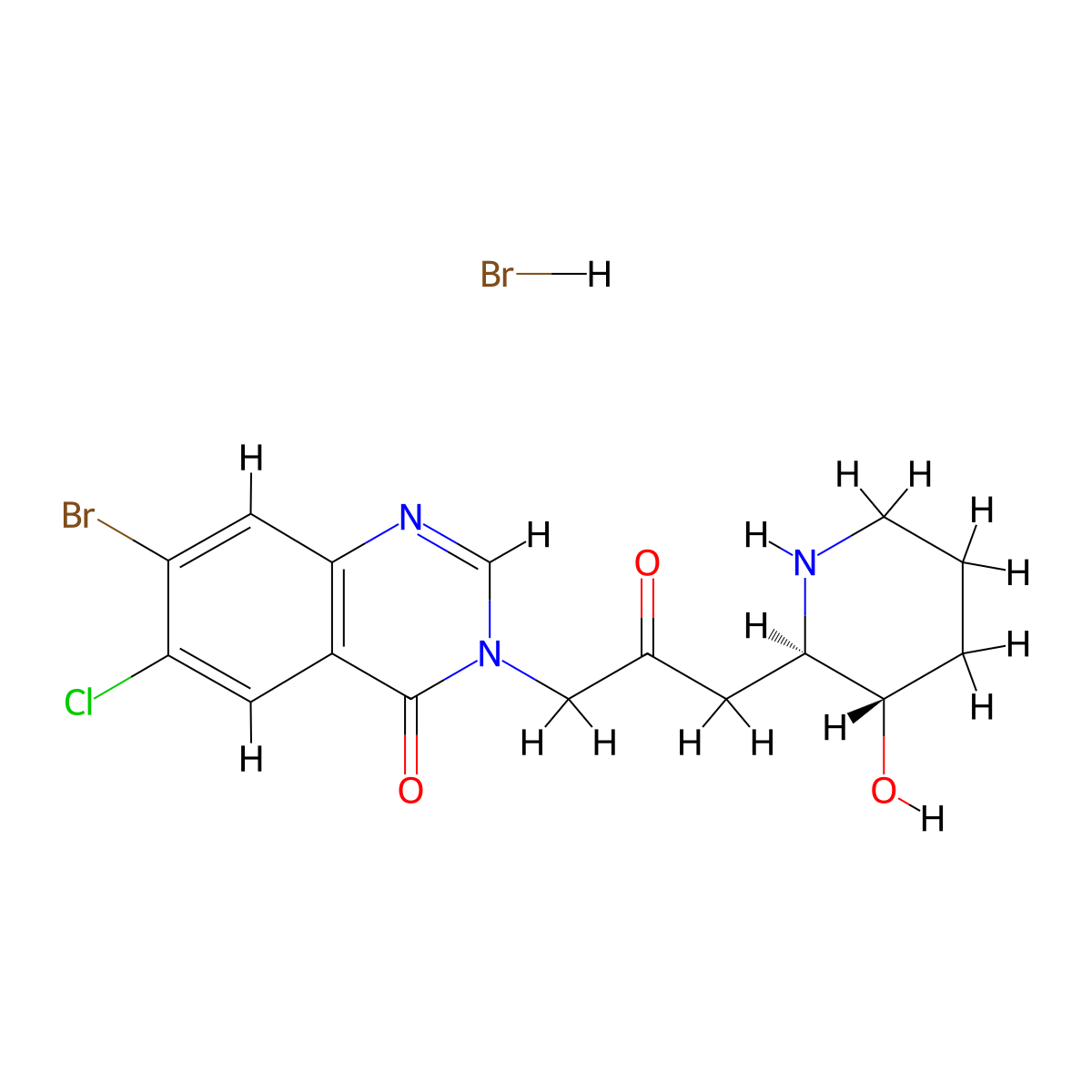 Halofuginone Hydrobromide molecular structure, CAS 64924-67-0