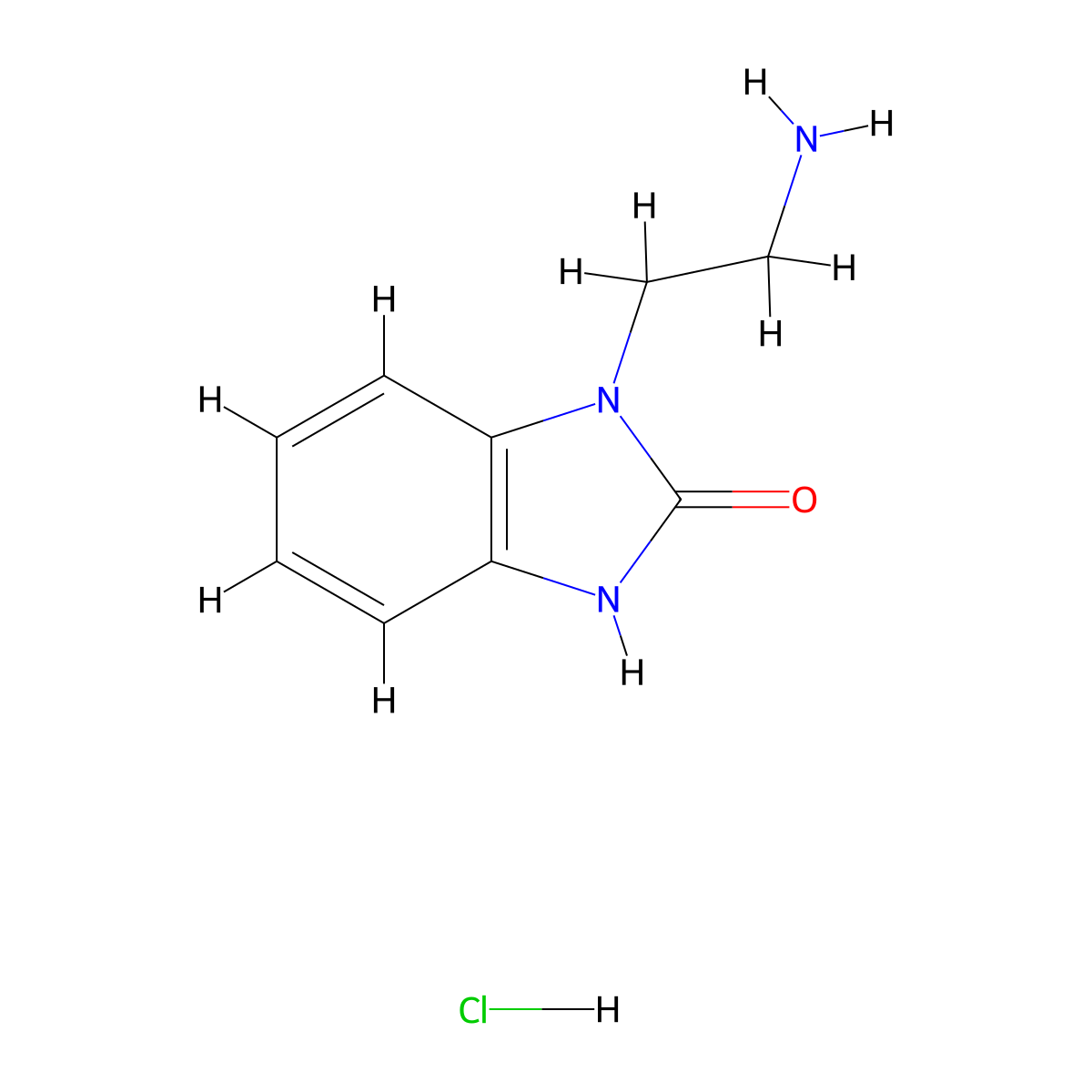 1-(2-aminoethyl)-2,3-dihydro-1H-1,3-benzodiazol-2-one hydrochloride molecular structure, CAS 64928-55-8
