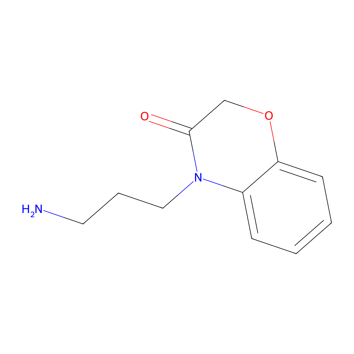 4-(3-Aminopropyl)-3,4-dihydro-2H-1,4-benzoxazin-3-one molecular structure, CAS 64929-04-0