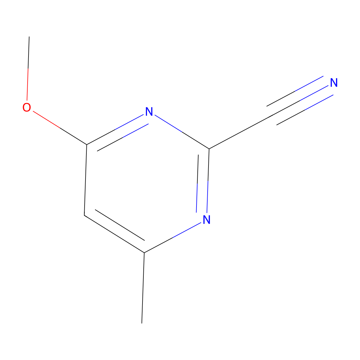 4-Methoxy-6-methylpyrimidine-2-carbonitrile molecular structure, CAS 64929-17-5