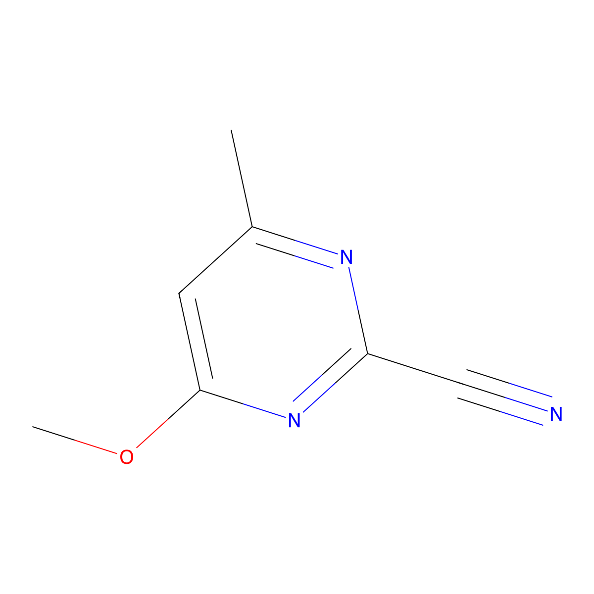 4-Methoxy-6-methylpyrimidine-2-carbonitrile molecular structure, CAS 64929-17-5