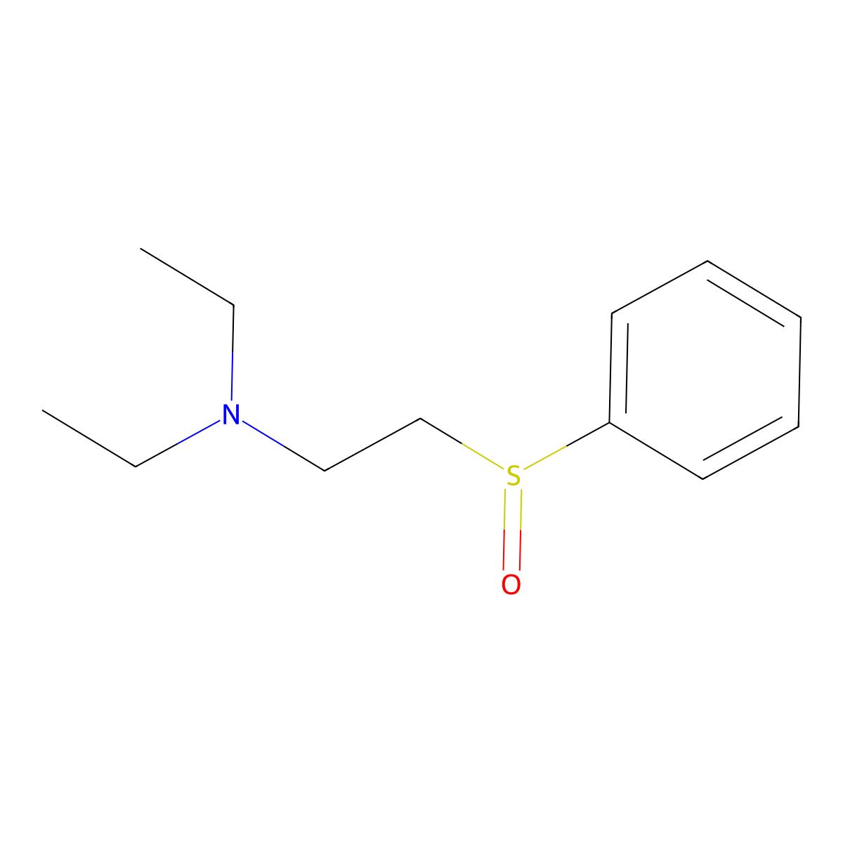 n,n-Diethyl-2-(phenylsulfinyl)ethanamine molecular structure, CAS 6493-53-4