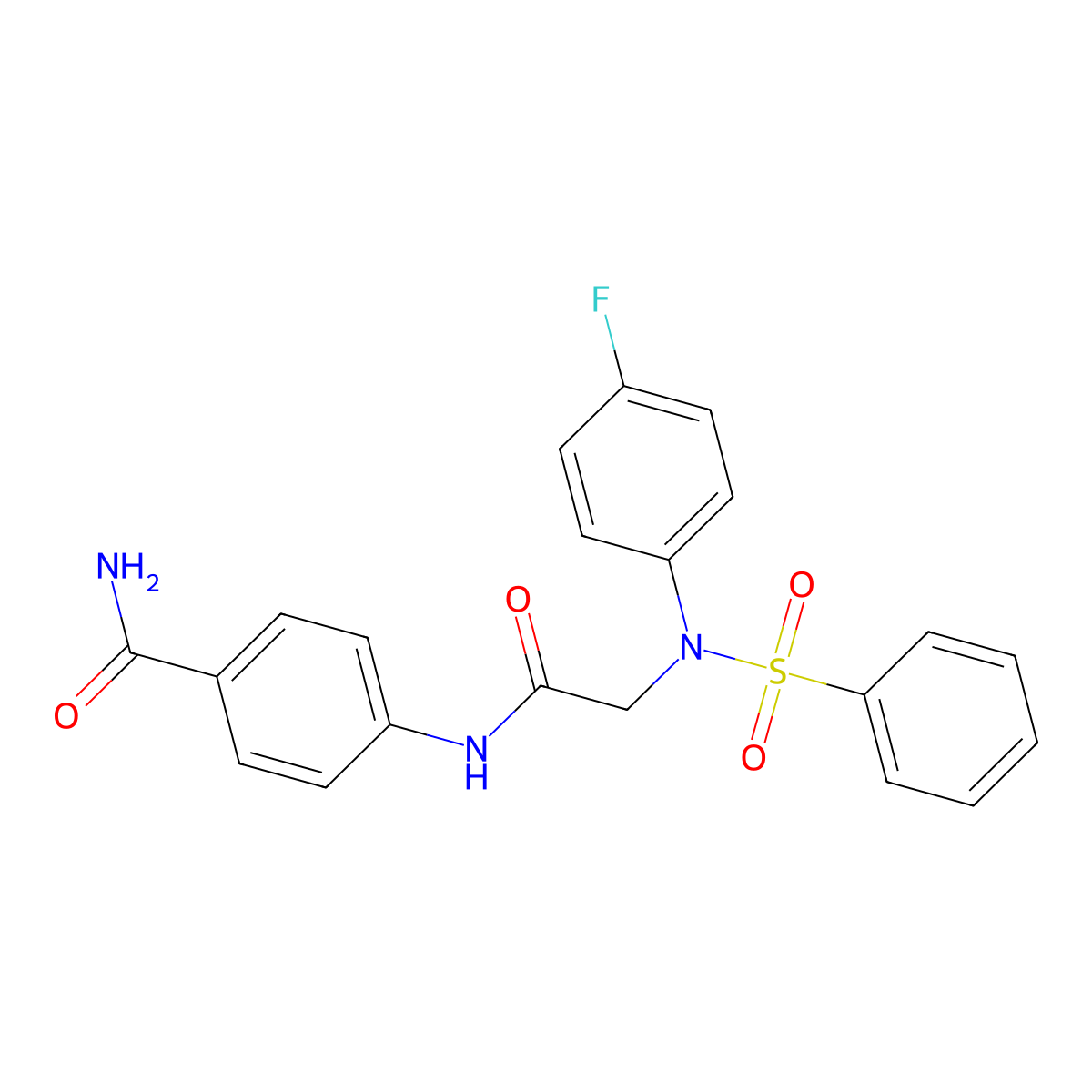 4-{[N-(4-fluorophenyl)-N-(phenylsulfonyl)glycyl]amino}benzamide molecular structure, CAS 6493-67-0