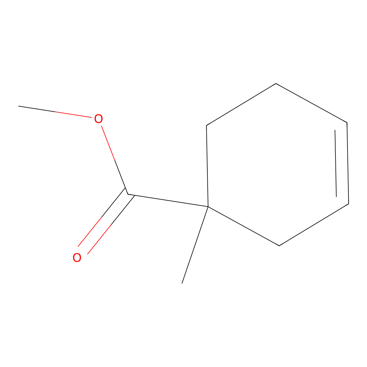 Methyl 1-methylcyclohex-3-ene-1-carboxylate molecular structure, CAS 6493-80-7