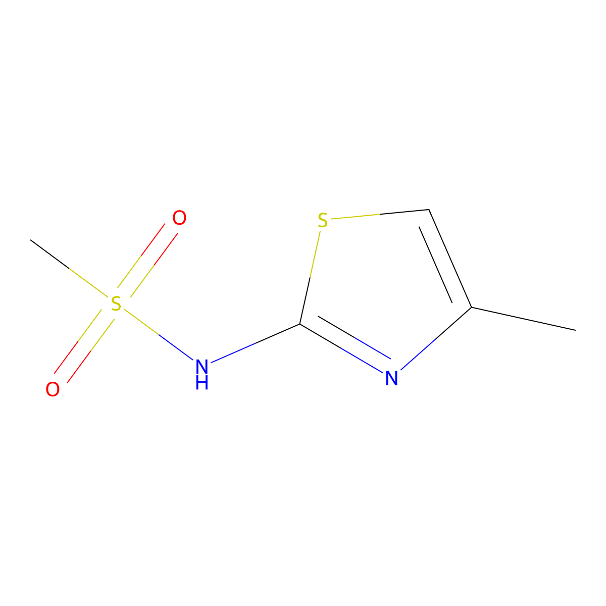 N-(4-methyl-1,3-thiazol-2-yl)methanesulfonamide molecular structure, CAS 64932-38-3