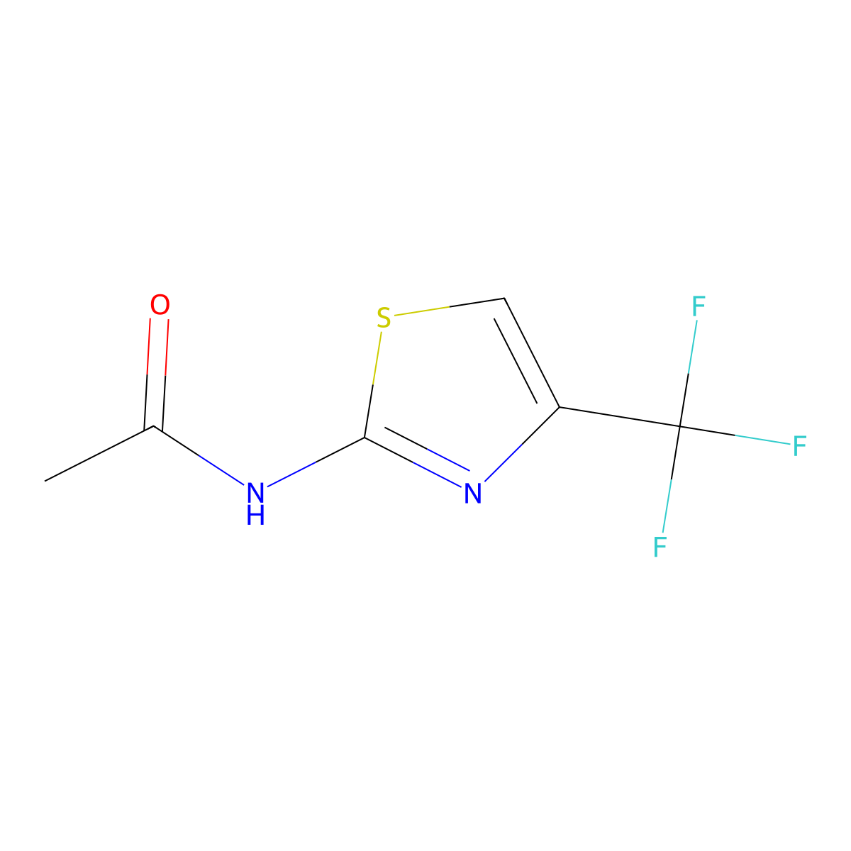 Acetamide, N-(4-(trifluoromethyl)-2-thiazolyl)- molecular structure, CAS 64932-39-4