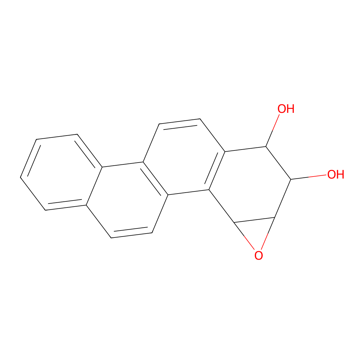 Chrysenediol, 3,4-epoxy-1,2,3,4-tetrahydro-, (+)-(E)- molecular structure, CAS 64938-66-5