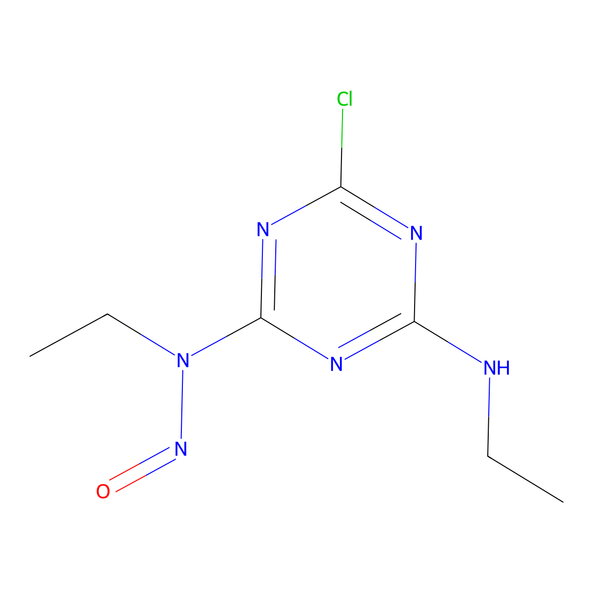 6-Chloro-N,N'-diethyl-N-nitroso-1,3,5-triazine-2,4-diamine molecular structure, CAS 6494-81-1