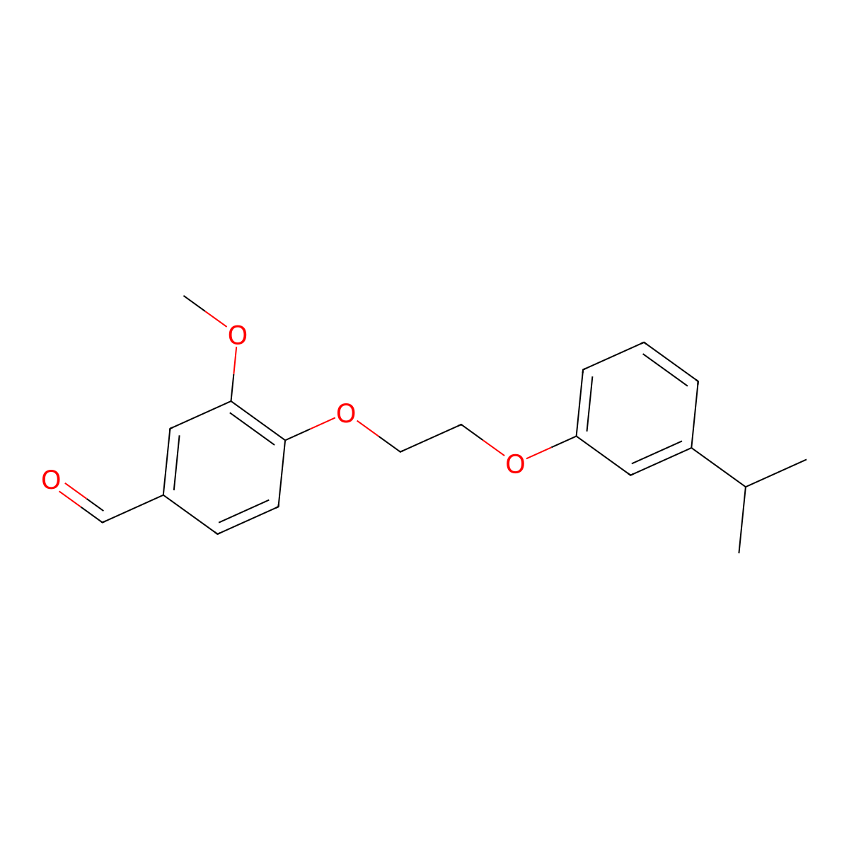 3-Methoxy-4-[2-(3-propan-2-ylphenoxy)ethoxy]benzaldehyde molecular structure, CAS 6494-85-5